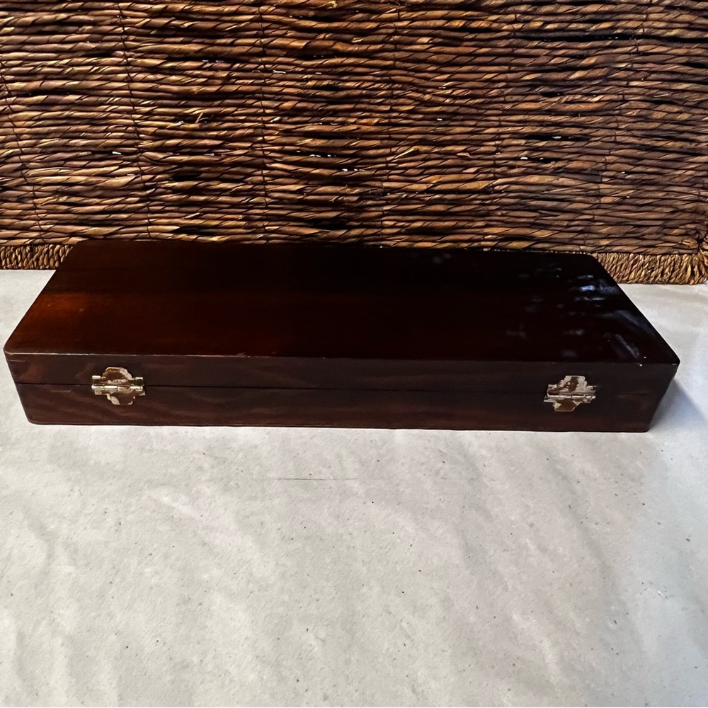 EKCO Flint Hollow CoreVintage Knife Carving Set Wood Box USA Bakelite Handles - Picture 8 of 10